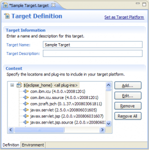 PDE Target Editor